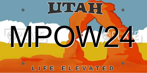 MPOW24 Utah License Plate