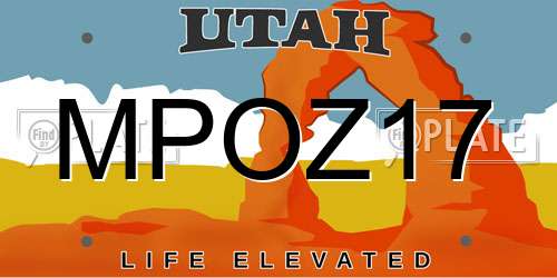 MPOZ17 Utah License Plate