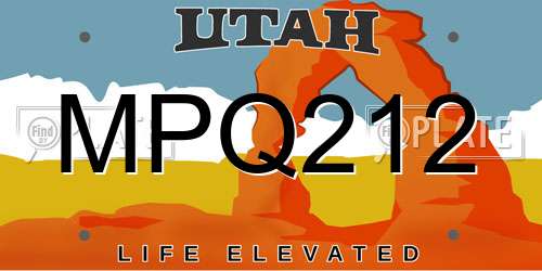 MPQ212 Utah License Plate