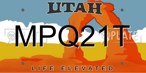 MPQ21T Utah License Plate
