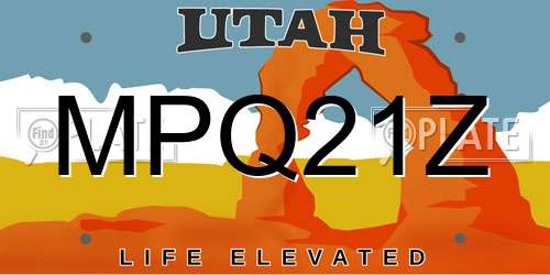 MPQ21Z Utah License Plate
