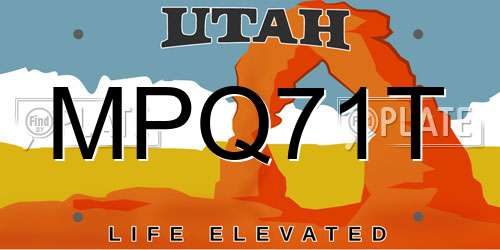 MPQ71T Utah License Plate
