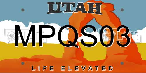 MPQS03 Utah License Plate