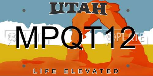 MPQT12 Utah License Plate