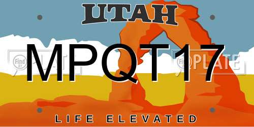MPQT17 Utah License Plate