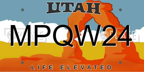 MPQW24 Utah License Plate