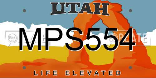 MPS554 Utah License Plate