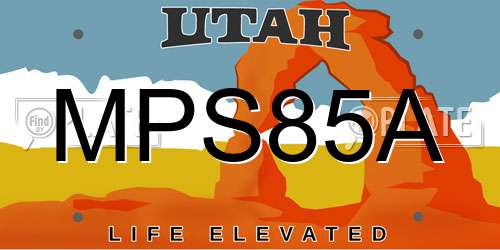 MPS85A Utah License Plate