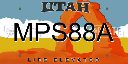 MPS88A Utah License Plate