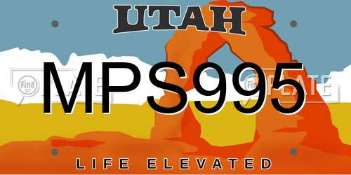 MPS995 Utah License Plate