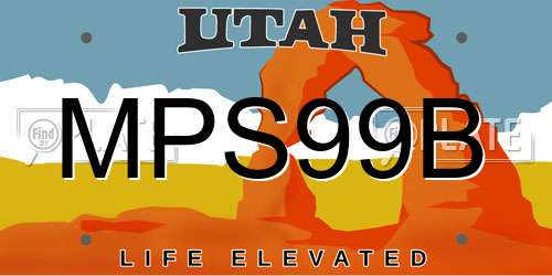 MPS99B Utah License Plate