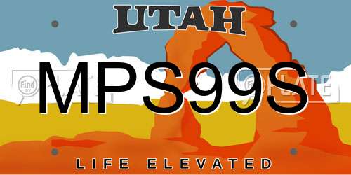 MPS99S Utah License Plate