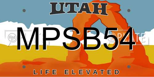 MPSB54 Utah License Plate