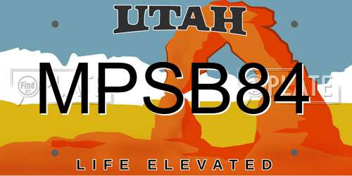 MPSB84 Utah License Plate