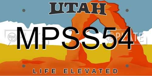 MPSS54 Utah License Plate