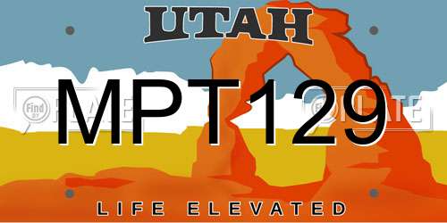 MPT129 Utah License Plate