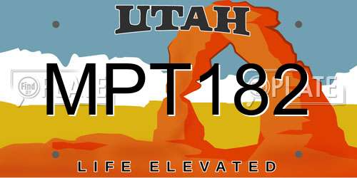 MPT182 Utah License Plate