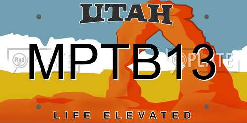 MPTB13 Utah License Plate