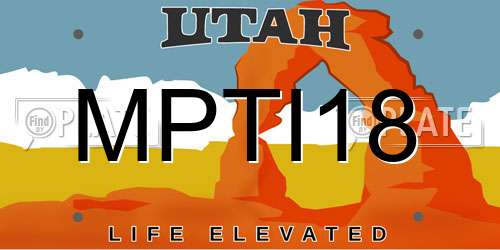 MPTI18 Utah License Plate