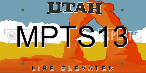 MPTS13 Utah License Plate
