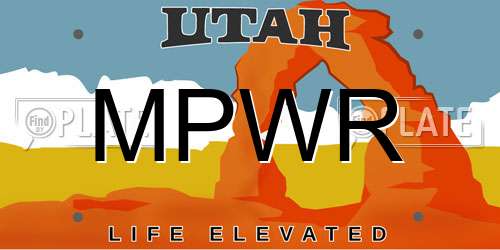 MPWR Utah License Plate