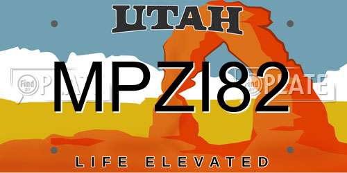 MPZI82 Utah License Plate