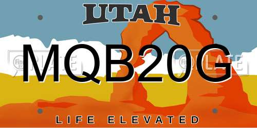 MQB20G Utah License Plate
