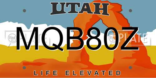 MQB80Z Utah License Plate