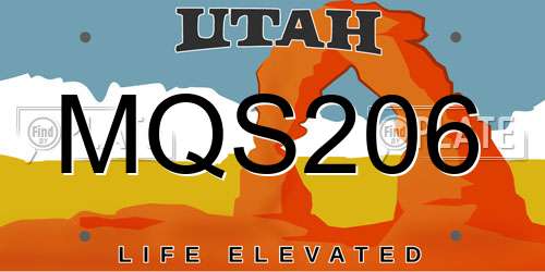 MQS206 Utah License Plate