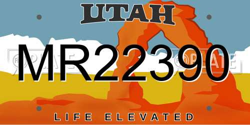 MR22390 Utah License Plate