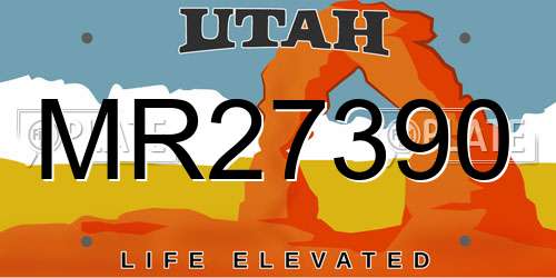 MR27390 Utah License Plate