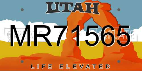 MR71565 Utah License Plate