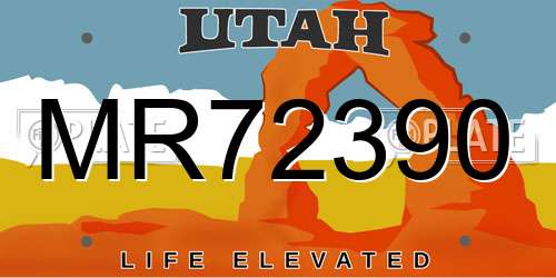 MR72390 Utah License Plate