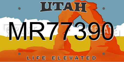 MR77390 Utah License Plate