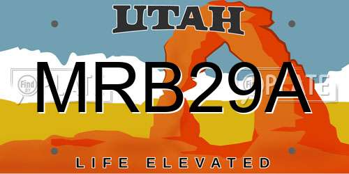 MRB29A Utah License Plate