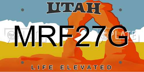 MRF27G Utah License Plate