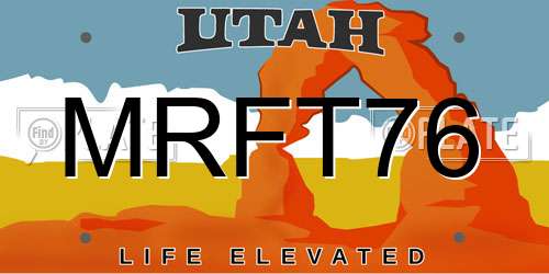 MRFT76 Utah License Plate