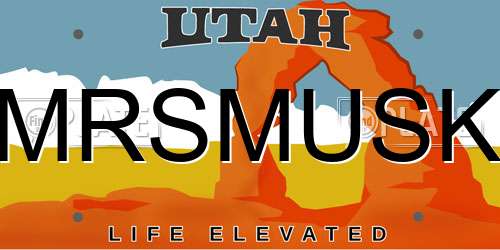 MRSMUSK Utah License Plate