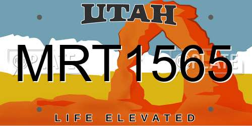 MRT1565 Utah License Plate