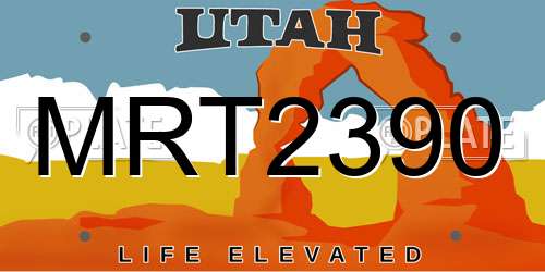 MRT2390 Utah License Plate