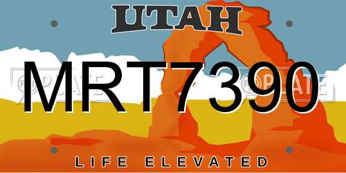 MRT7390 Utah License Plate