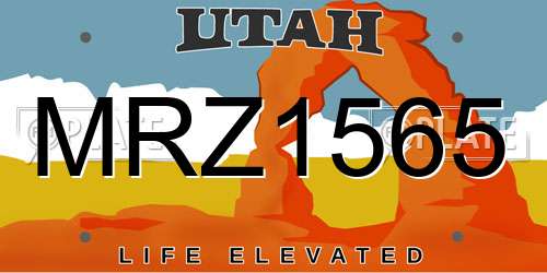 MRZ1565 Utah License Plate