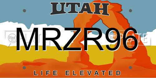 MRZR96 Utah License Plate