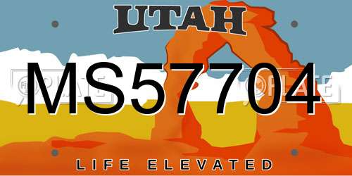 MS57704 Utah License Plate