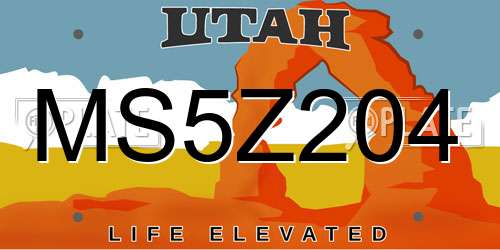 MS5Z204 Utah License Plate
