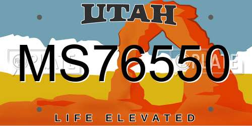 MS76550 Utah License Plate