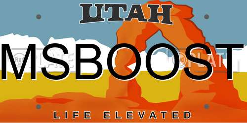 MSBOOST Utah License Plate