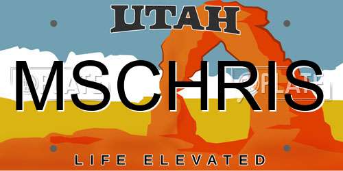 MSCHRIS Utah License Plate