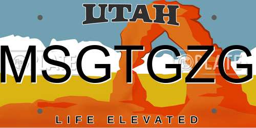 MSGTGZG Utah License Plate