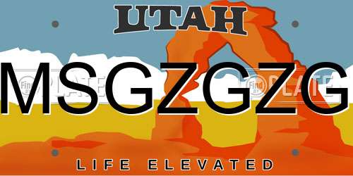 MSGZGZG Utah License Plate